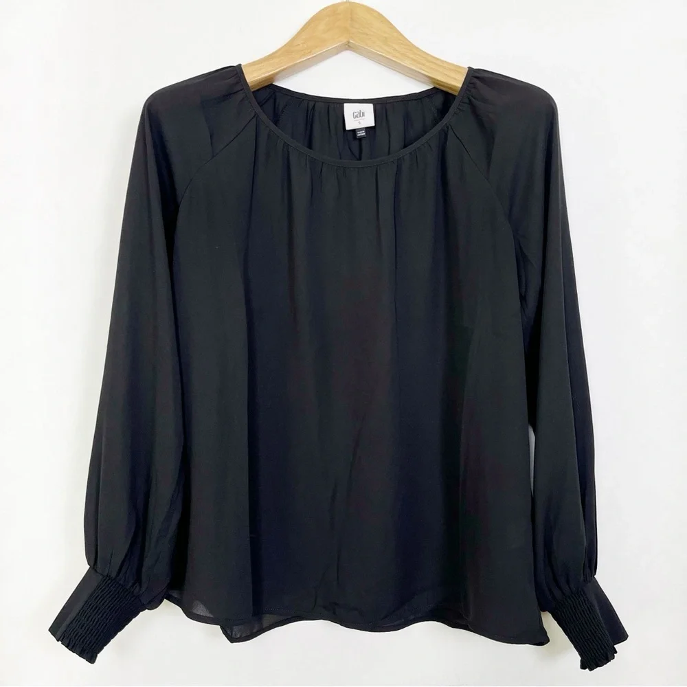 CAbi‎ Black Round Trip Blouse #4338 Long Sleeves Size Small - Picture 10 of 10